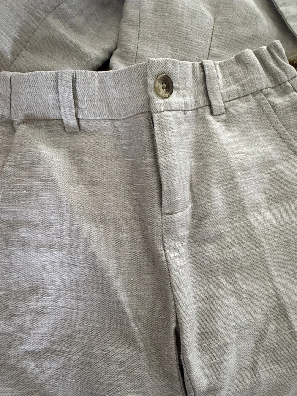 Janie and Jack toddler 3 Light Gray Linen-Blend Boys' Suit Set Pants